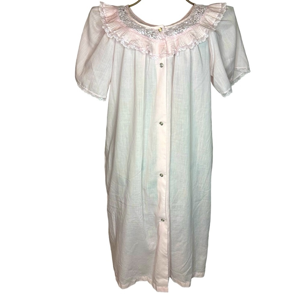 Vintage Gilead Cottagecore Lace Trim Nightgown - Women’s Size Large - Pale Pink - Picture 1 of 11